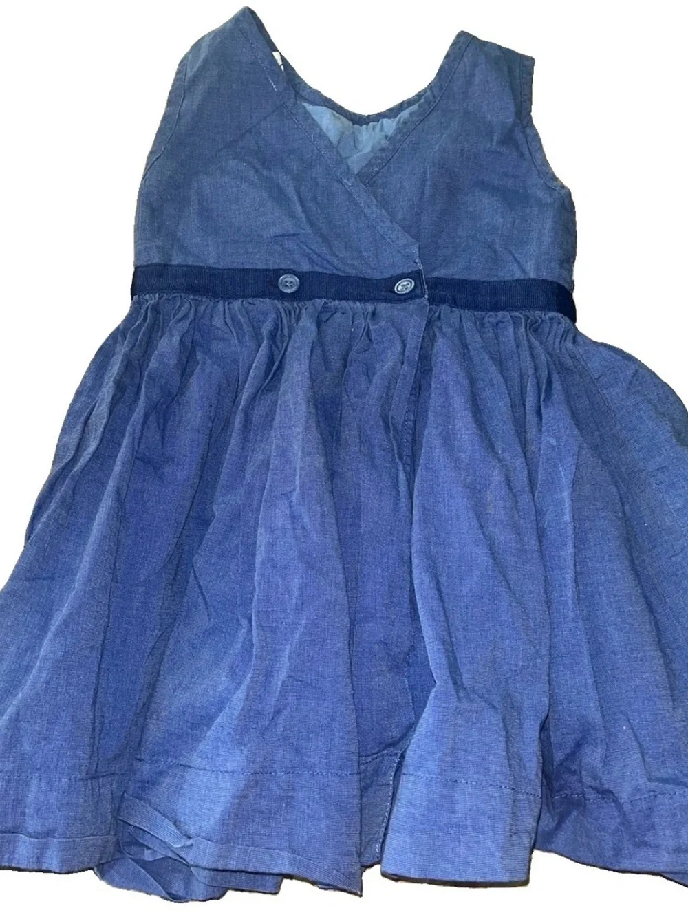 Vintage Baby Gap Blue Smocked Floral Dress Size 18-24 Months 2005 Y2K